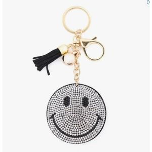 Smiley Crystal Tassel Keyring Keychain Bag Charm